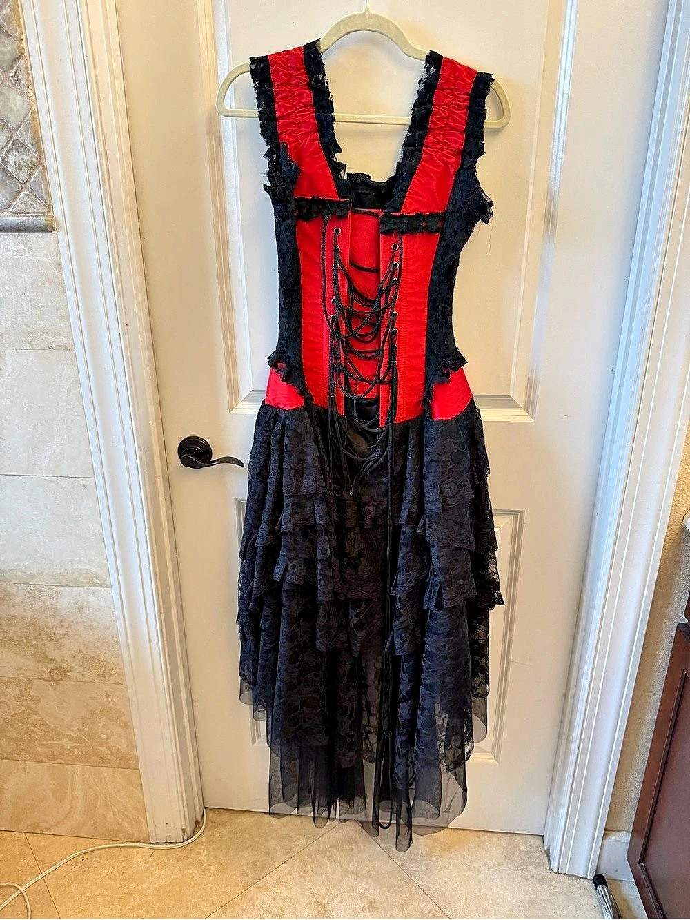 Burleska Ophelie Corset Dress Black & Red